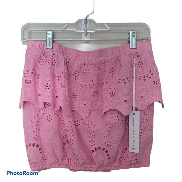 NWT Young Fabulous & Broke eyelet crop top size S - Picture 1 of 7